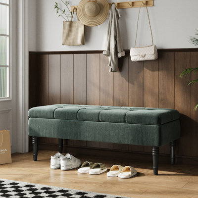 Ashyiah Linen Upholstered Storage Bench