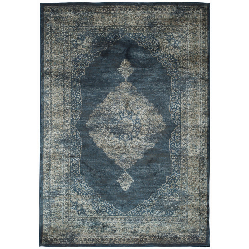 Tapis bleu marine / argenté Samuel