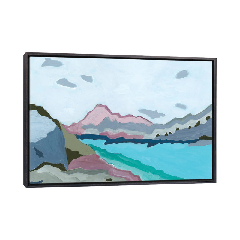 «Cool Waters», 2023 - reproduction d'art murale - toile encadrée, 26 po x 40 po, Toile avec cadre, Noir patiné