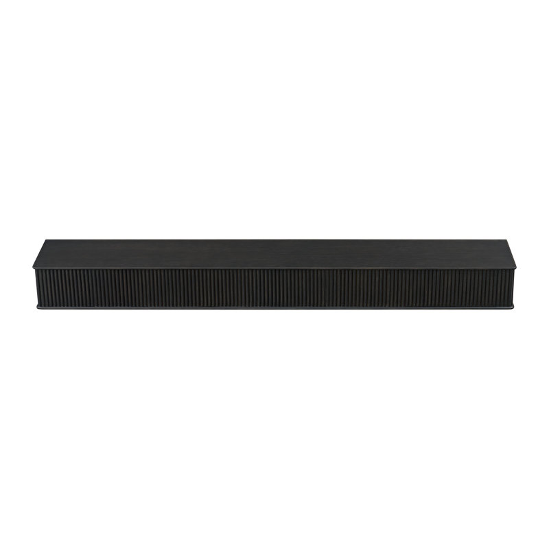 Modern Ember Monti 72" Fireplace Wood Mantel Shelf with Fluted “Reed” Details in Whitewash, 72", Sable
