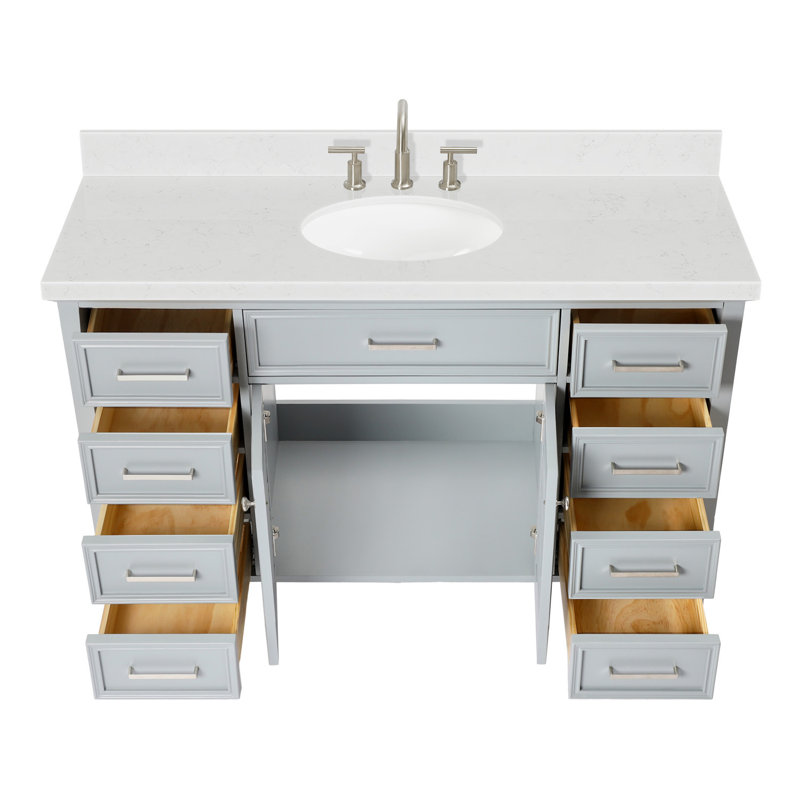 Ensemble de meuble-lavabo simple 54,25 po Blazier, Gris