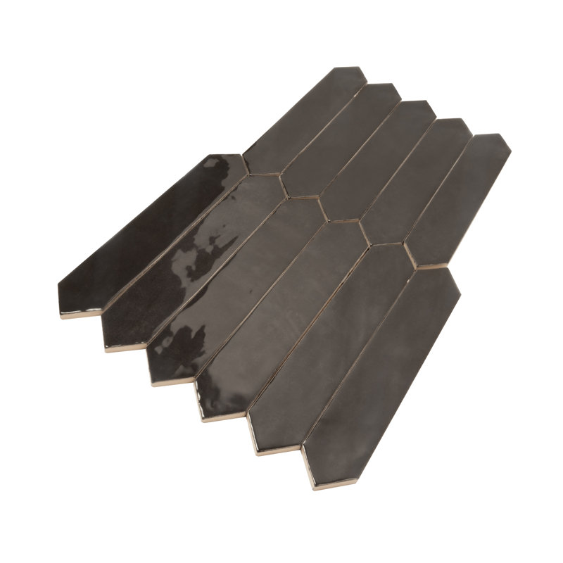 Festa 1.7'' W x 9.6'' L Ceramic Singular Tile, Black