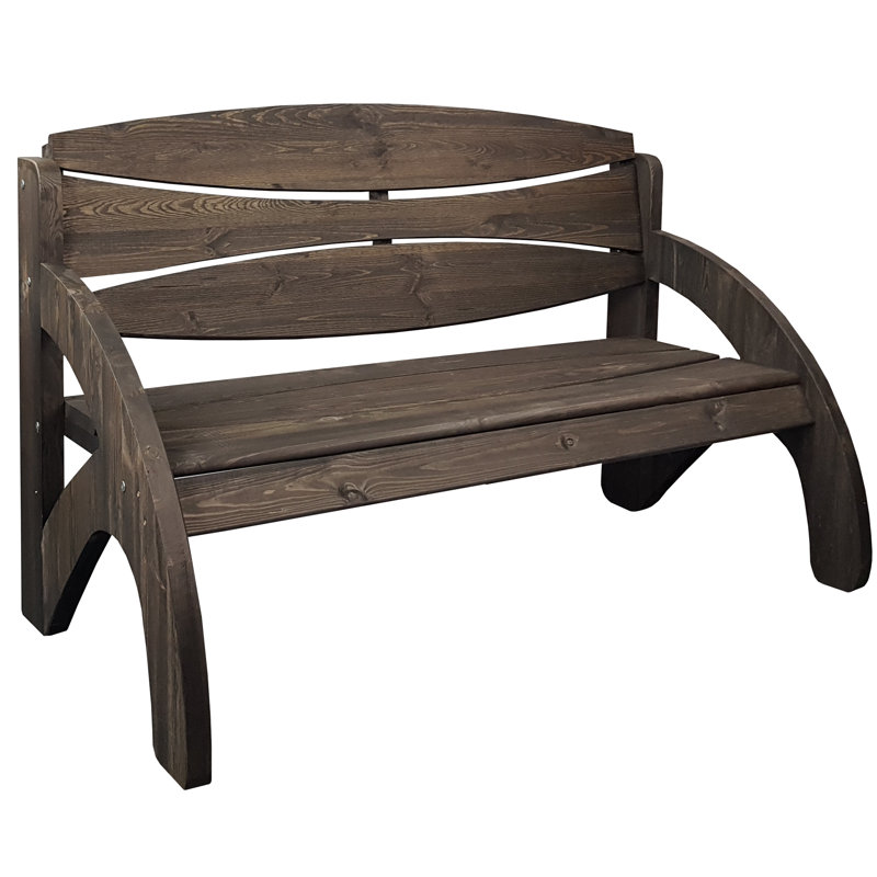 Talreja Solid Wood Pine Outdoor Bench, Anthracite/Cherry