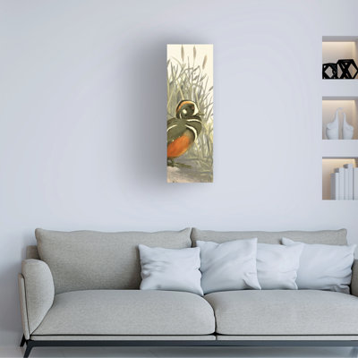 Art mural sur toile tendue - "Just Ducky - Panneau vertical" par Gail Fraser pour décoration de salon, de chambre à coucher ou de bureau - 6 x 19