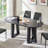 63" Oval Dining Table For 6 With Triangular Structure Pedestal Stable Base & Curved Table Edge-858055748