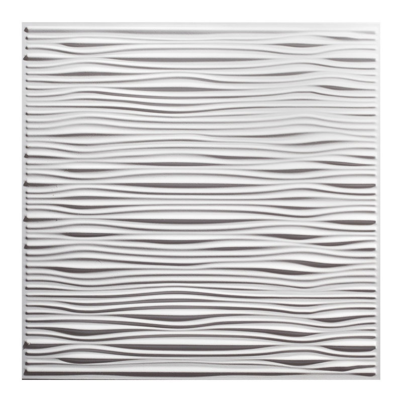 Genesis 2ft x 2ft White Drifts Ceiling Tiles - Easy Drop-in Installation – Waterproof, Washable and Fire-rated - High-Grade PVC to Prevent Breakage - Package of 12 Tiles