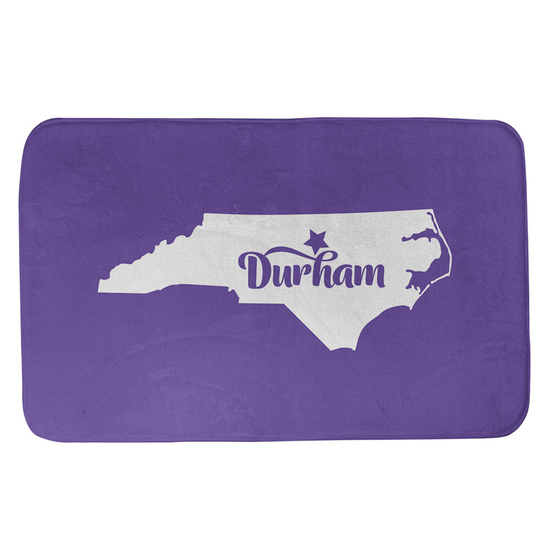 Tapis rectangulaire antidérapant pour salle de bain, L 17 po x L 21 po, Mauve, Durham, Caroline du Nord 