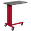 Table d'appoint rectangulaire rouge avec base en métal et plateau en bois stratifié contemporain pour salon