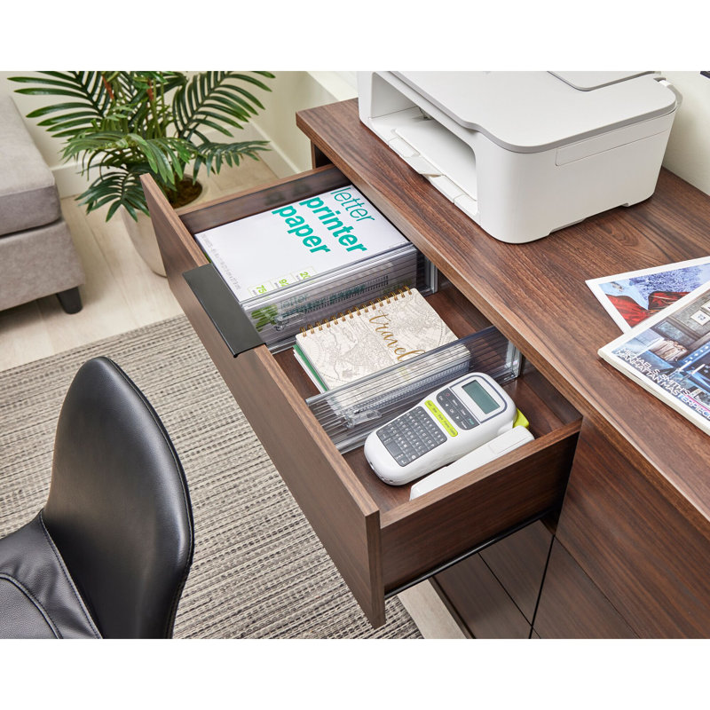 iDesign Plastic Adjustable Deep Drawer Dividers - Set of 8 - Clear