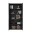 Bibliothèque moderne à 5 tablettes avec portes noires H 79 "x l 38" Rivington-116164073