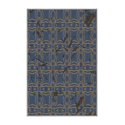 Tapis bleu/gris à motifs Drumcullen