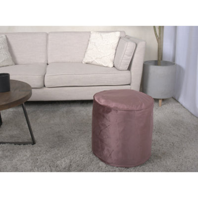 Pouf cylindrique en velours rosé 16 po x 16 po x 16 po et coussin de sol, capacité de poids de 200 lb, nettoyage des taches seulement, rembourrage décoratif 16 x 16 x 16, velours, limite, propre,