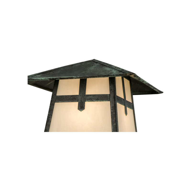 Tête de lanterne câblée 1 lumière H 18 po Stillwater Craftsman Verdigris