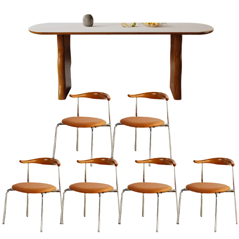 French style vintage rectangle dining table sets, 29.5"H x 55.1"L x 31.5"W