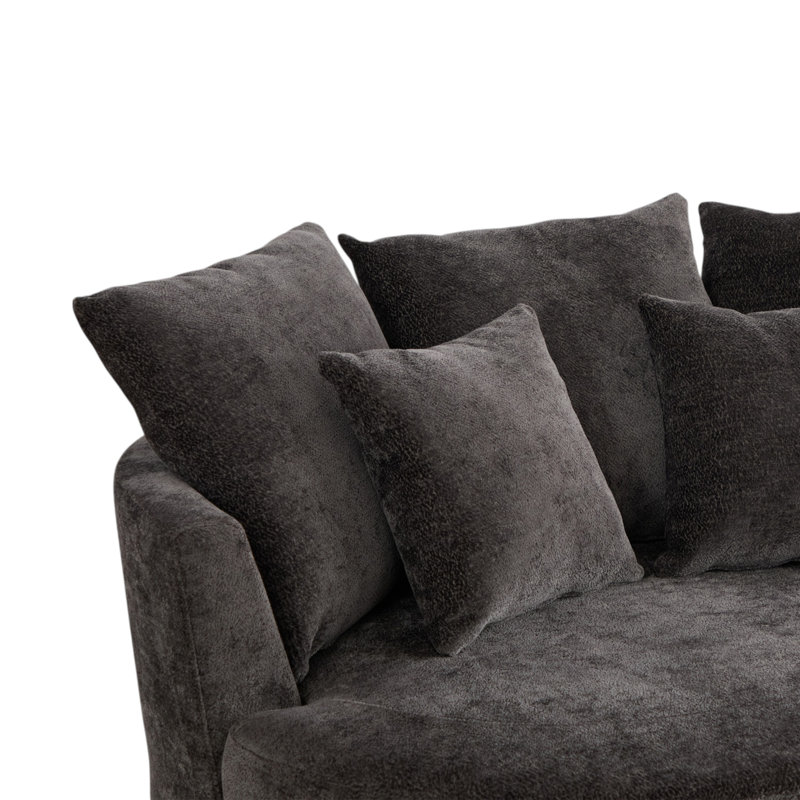 Fauteuil demi-tonneau avec coussin 54,5 po, Gris anthracite