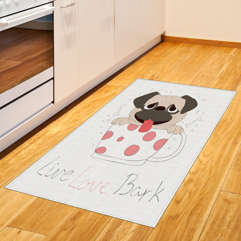 Pug High Density Long Fiber Poly Threads Decorative Area Rug Carpet, Rectangle 2'7" x 5'