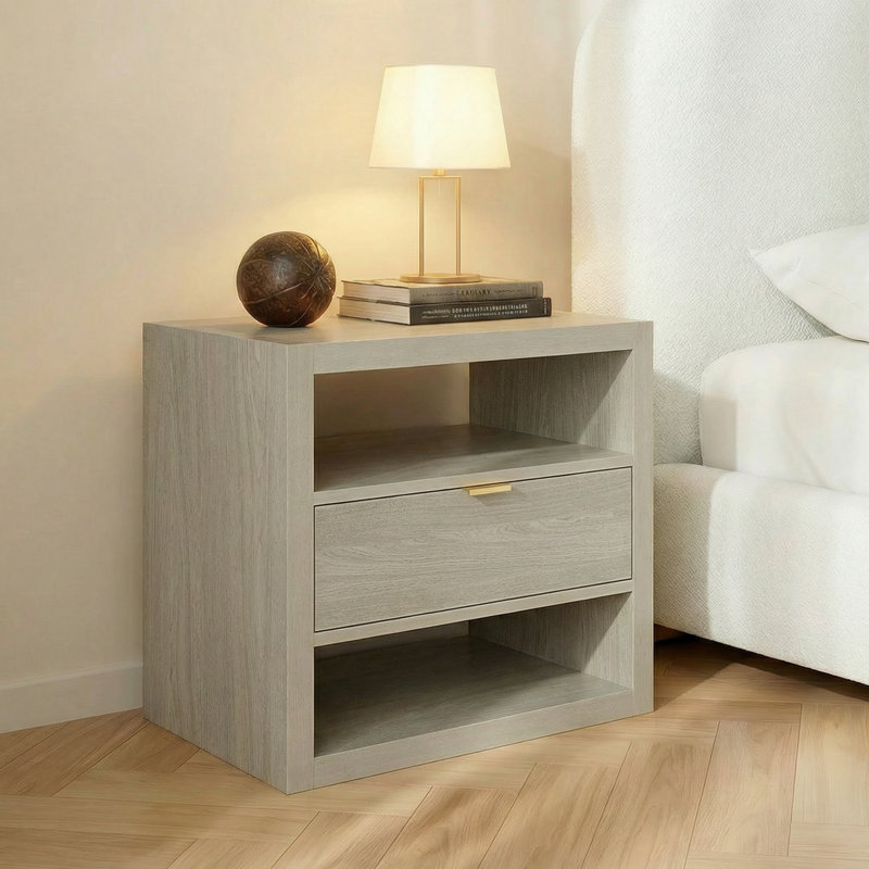 Table de chevet Hanzel, Blanc
