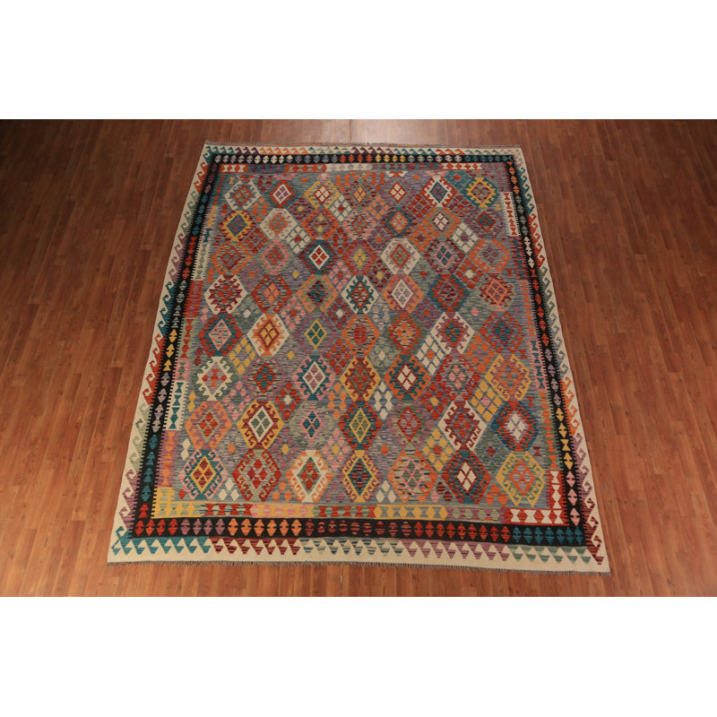 All-Over Geometric Kilim Oriental Area Rug 9x11