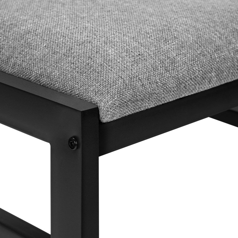 Ensemble de table de salle à manger, ensemble de 3 pièces, petit, abattant 35 po, cuisine, métal, stratifié gris, contemporain, moderne