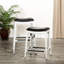 Tabouret de bar de 30 po, cuir blanc et noir, fabrication en bois franc massif, rehausse le style du tabouret de cuisine en finition, revêtement de siège en cuir, pour-513308137-513308055