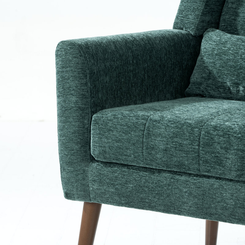 Fauteuil d'appoint, fauteuils en chenille, fauteuil rembourré, fauteuil rembourré, Chenille verte