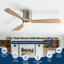 Ventilateur de plafond encastré à DEL en bois massif Mordern