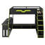 Lit mezzanine double en bois-498432302