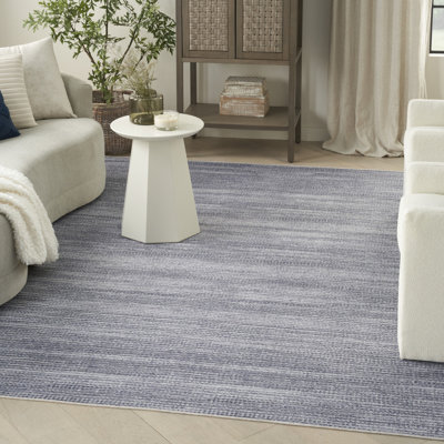 Tapis gris antidérapant lavable à la machine 8 pi x 10 pi gris et ivoire