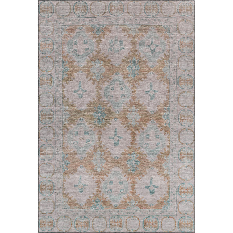 Premium Machine Washable Lubbers AMF1760 Border Rug