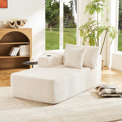 Modular Compressed Sectional Sofa Set – Velvet Corduroy Upholstery, Convertible Couch With Cup Holders And Pillows For Living Room