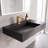 Juniper 30" Wall Mounted Solid Surface Floating Bathroom Sink with Concealed Drain Left Basin - Black-70942136