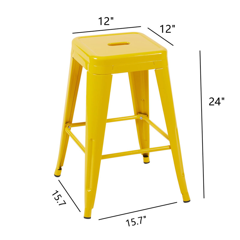 Tabouret à hauteur de comptoir, Jaune, Tabouret de comptoir (siège d’une hauteur de 24