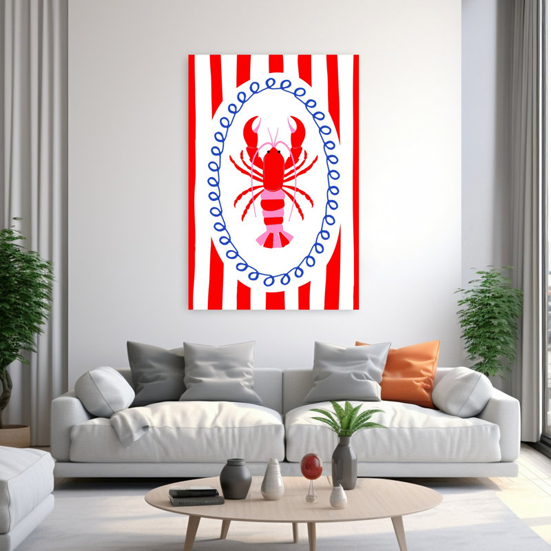 Art mural Bold Lobster Striped, H 60 po x l 40 po