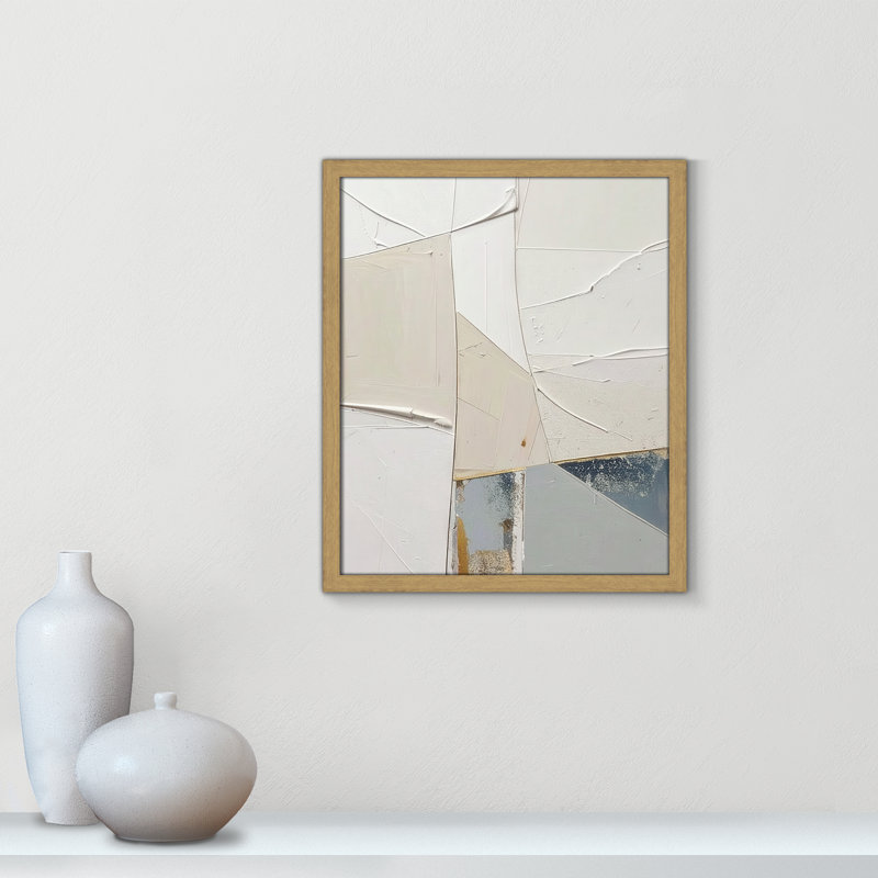 «Plastering II» par Alonza Saunders, Grain de bois naturel, L 16 po x H 19 po, Impression encadrée
