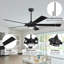 60 po Ventilateur de plafond intérieur avec ensemble d'éclairage et télécommande-1830738-12453907
