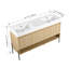 Ensemble de meuble-lavabo de salle de bain avec lavabo simple en résine, ensemble d'armoires de rangement modernes 4 portes, bois massif multicouche