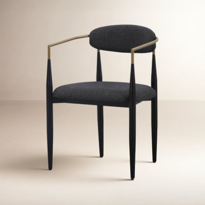 Chaise avec accoudoirs en tissu Ayliana