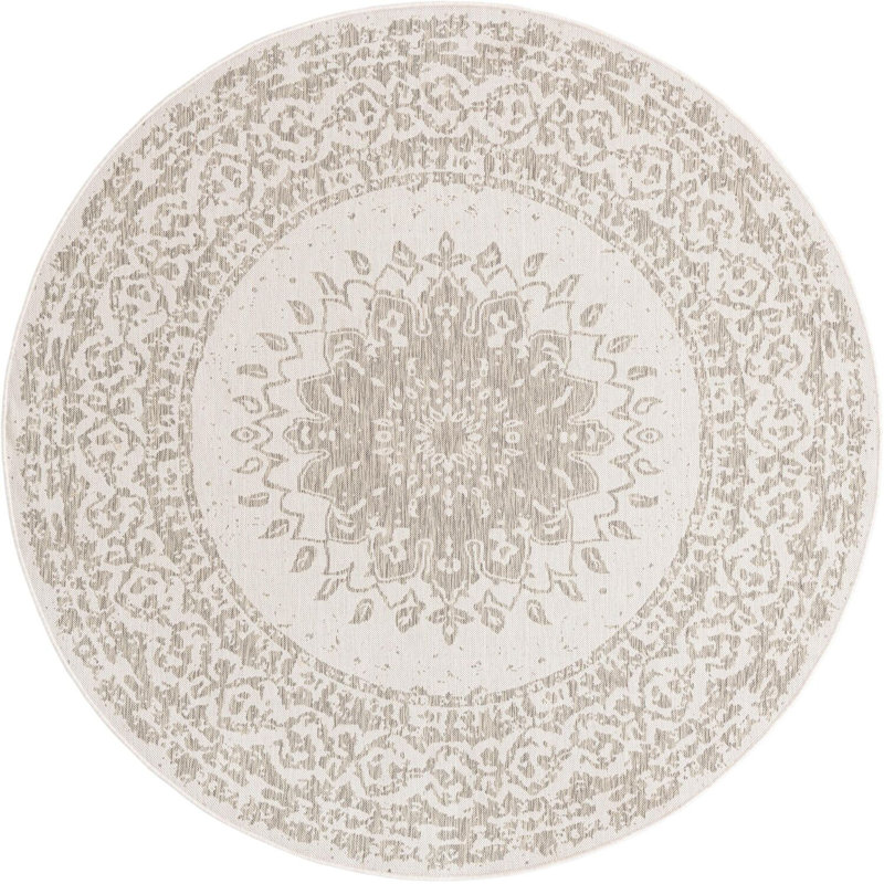 Tapis gris transitionnel Hintz, Rond 7 pi 10 po