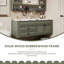 Meuble-lavabo mural 51,18 po en bois d'hévéa avec miroir-174926985