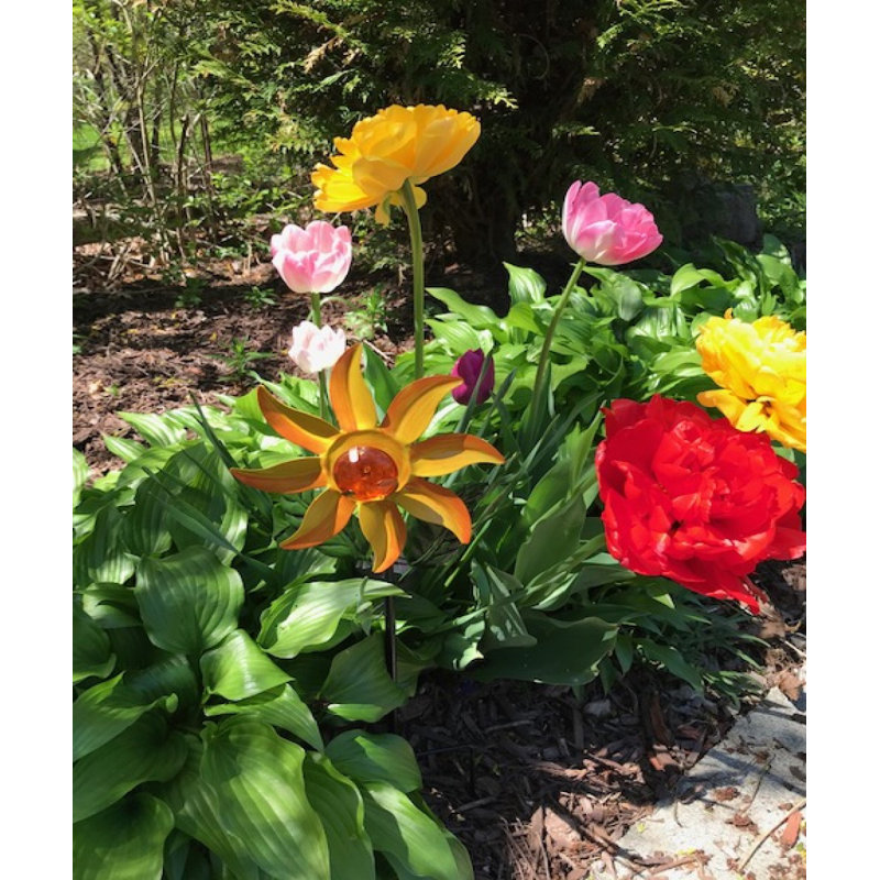 Huntur Sun Spin Solar Powered LED Spinning Garden Stake