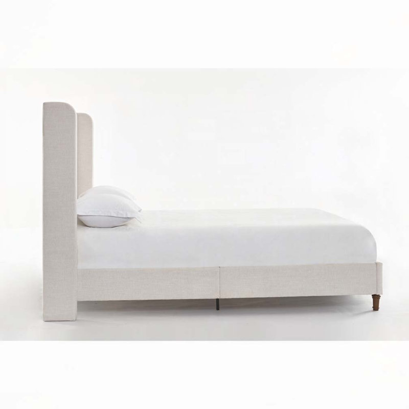 Lit tapissier Tall, Chenille ivoire, Très grand lit