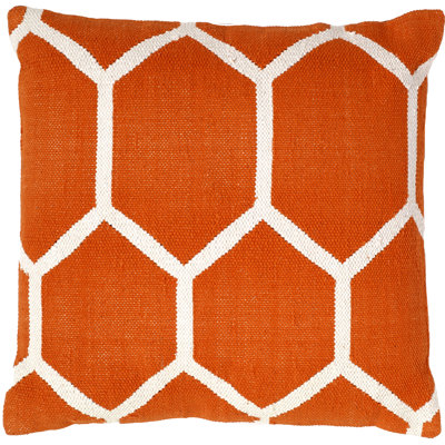 Housse de coussin en coton tissé hexagonal