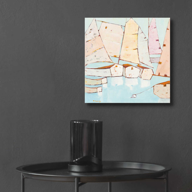 «Moored» par Phyllis Adams, H 12 po x l 12 po x P 0,13 po