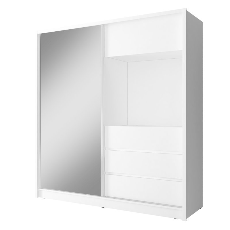 Aghilas 2 Door Manufactured Wood Wardrobe, White Matt