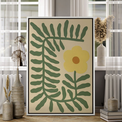 Framed Canvas Wall Art - Vintage Abstract Wall Prints for Bedroom - 16"x24"
