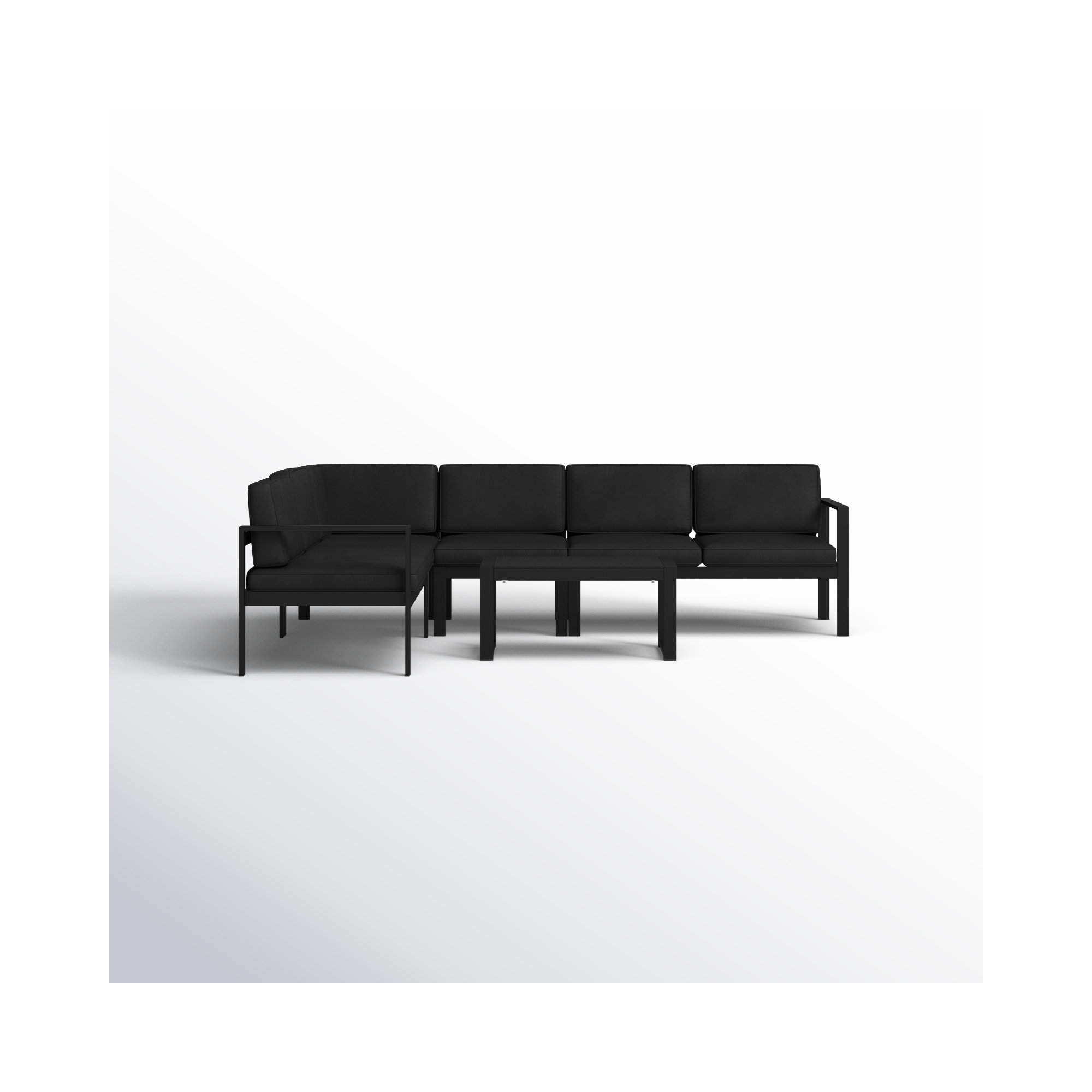 Karen Sectional Seating Group with Cushions, Black