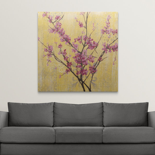 « fuchsia fleurs i », reproduction d’impression sur jennifer, H 35 po x l 35 po x P 1,5 po, Toile