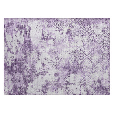 Jedikiah Washable Damask Indoor / Outdoor Rug