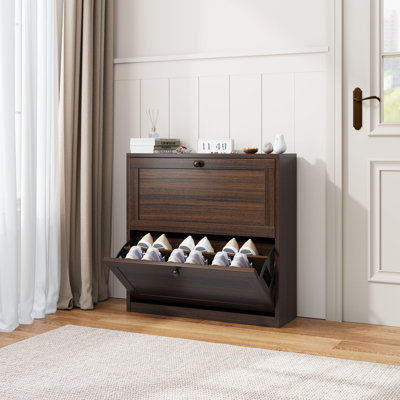 Armoire de rangement à chaussures Whalan avec 2 tiroirs rabattables