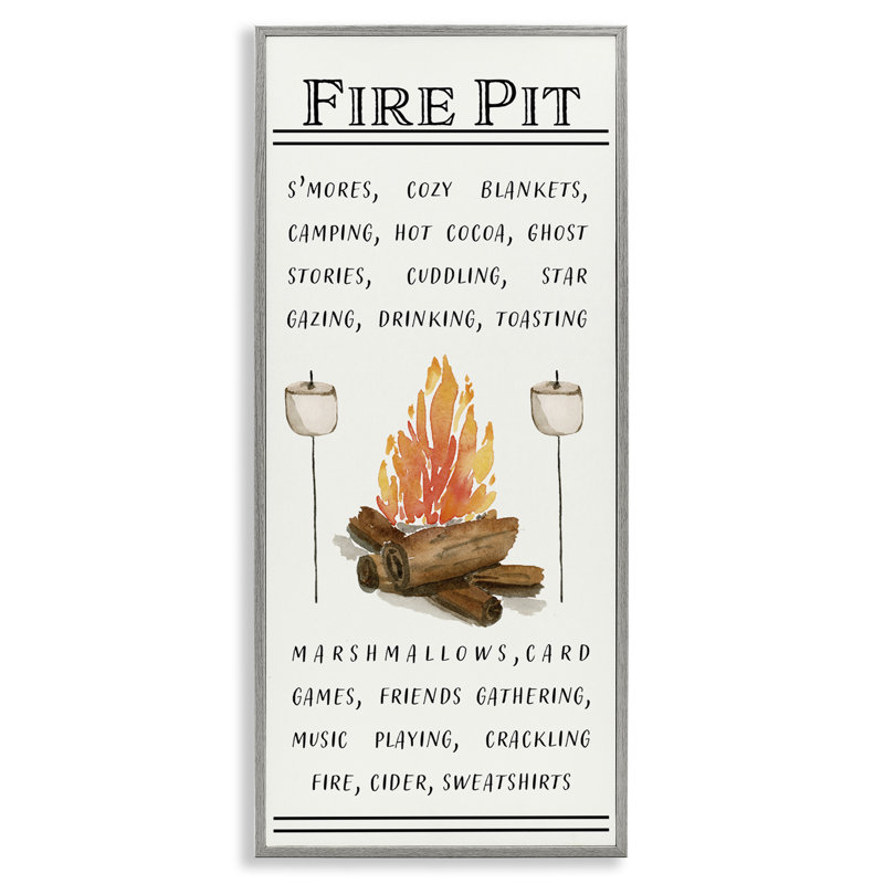 «Fire Fire & Marshmallows», art de la giclée encadrée par Corrine Rose Designs, H 24 po x l 10 po